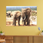 Elefanten Seite an Seite Leinwand Gerahmt (Insitu (Wohnzimmer))