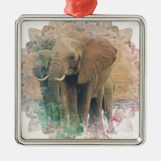 Elefanten Silbernes Ornament (Vorne)