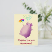 Elefanten sind Phantastisch Postkarte (Stehend Vorderseite)