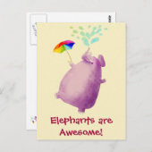 Elefanten sind Phantastisch Postkarte (Vorne/Hinten)