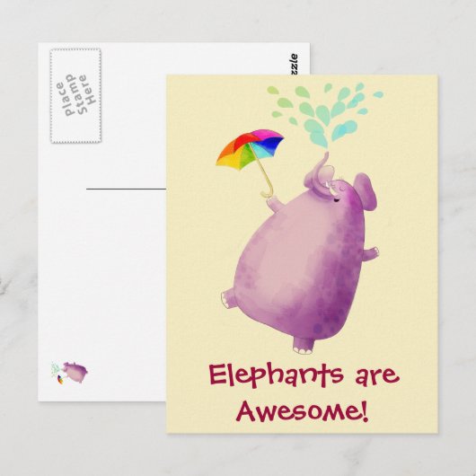Elefanten sind Phantastisch Postkarte (Vorne/Hinten)