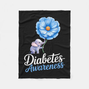 Elefanten Sonnenblume Diabetes-Bewusstseinstag Fleecedecke