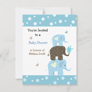 Elefanten-Stapel-Baby-Shower-Einladung Einladung