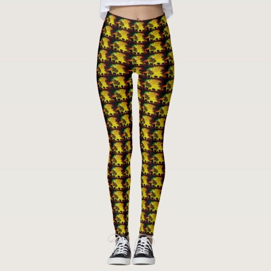 Elefanten Sunset Women's Leggings (Vorderseite)