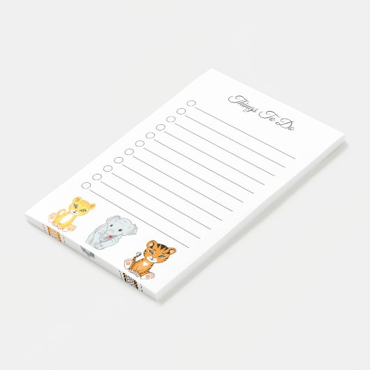 Elefanten, Tiger & Leopard-Dinge zu tun Post-it Klebezettel (angewinkelt)