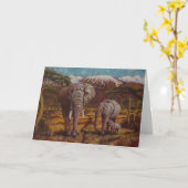 Elefanten u. Kilimanjaro Geburtstags-Karte Karte (Gelbe Blume)