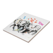Elefanten umarmen I Liebe You Wassercolor Keramik  Fliese (Seite)