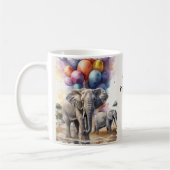 Elefanten und Balloons Funny Age Joke Birthday Kaffeetasse (Links)