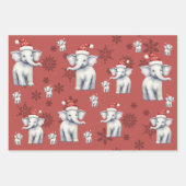 Elefanten und Bären zu Weihnachten Geschenkpapier Set (Vorderseite 3)