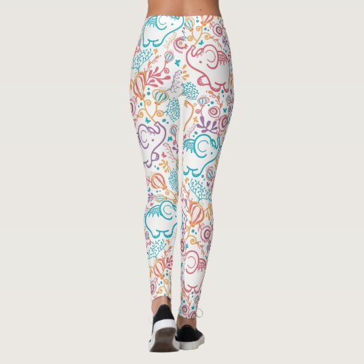 Elefanten und Blume Leggings (Rückseite)