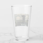 Elefanten und ein Panther in der indischen Wüste Glas (Rückseite)