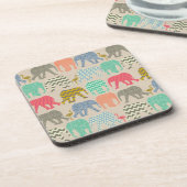 Elefanten und Flamingos Untersetzer (Linke Seite)