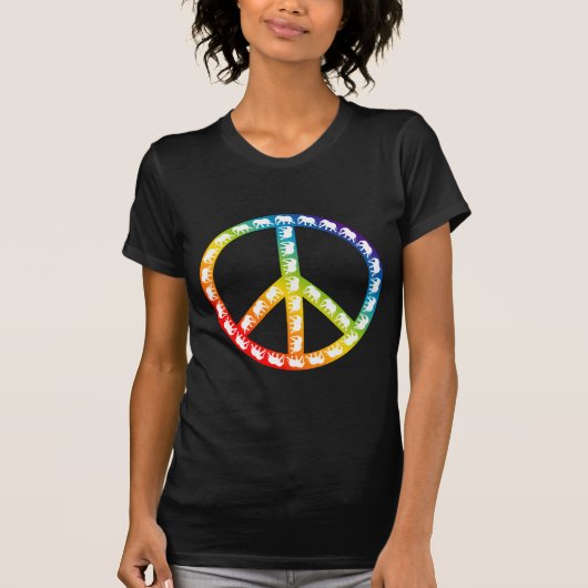 Elefanten und Friedenssymbol T-Shirt (Vorderseite)