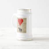 Elefanten- und Herzballons Bierglas (Vorderseite Links)