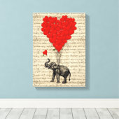 Elefanten- und Herzballons Leinwanddruck (Insitu (Holzboden))