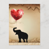 Elefanten und herzförmige Ballons Valentins Postkarte (Vorderseite)