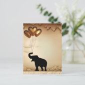 Elefanten und herzförmige Ballons Valentins Postkarte (Stehend Vorderseite)