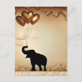Elefanten und herzförmige Ballons Valentins Postkarte (Vorderseite)