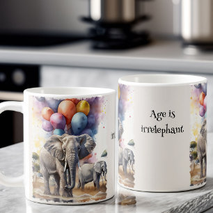 Elefanten und Luftballons Lustiger Alterswitz Gebu Kaffeetasse