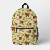 Elefanten und Palmen in Camouflage Bedruckter Rucksack (Vorderseite)