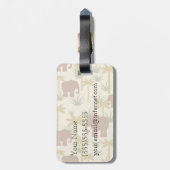 Elefanten und Palmen in Camouflage Gepäckanhänger (Rückseite vertikal)