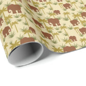 Elefanten und Palmen in Camouflage Geschenkpapier (Rolleneckpunkt)