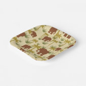 Elefanten und Palmen in Camouflage Pappteller (Gewinkelt)