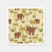 Elefanten und Palmen in Camouflage Serviette (Vorderseite)