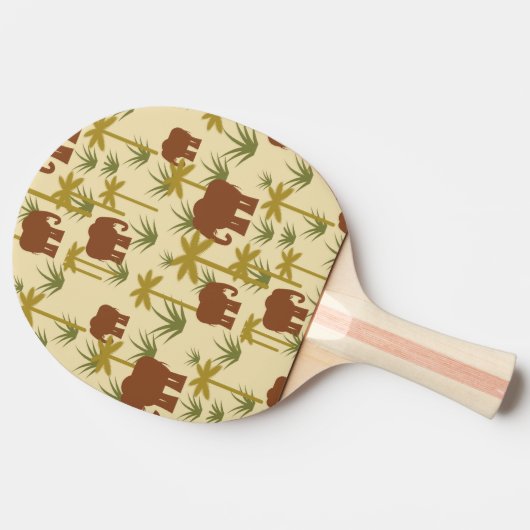 Elefanten und Palmen in Camouflage Tischtennis Schläger (Seitenansicht)