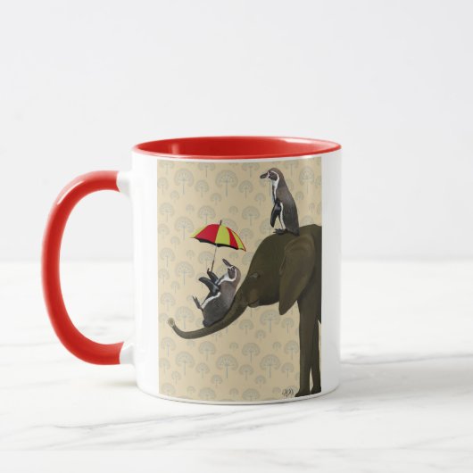 Elefanten und Pinguine Tasse (Links)