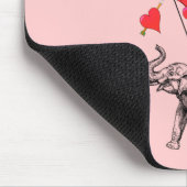 Elefanten und rote Herzblasen Mousepad (Ecke)