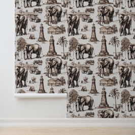 Elefanten und Statuen Tapete