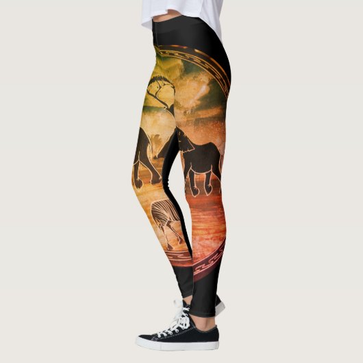 Elefanten und Zebra Walking Wild Leggings (Links)
