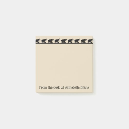 Elefanten unterwegs post-it klebezettel (Vorderseite)