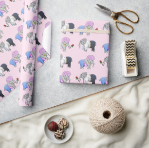 Elefanten-Valentinstag Geschenkpapier