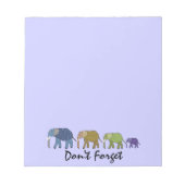 Elefanten vergessen nicht die Notepad Notizblock (Vorderseite)