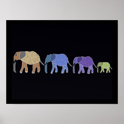 Elefanten vergessen niemals Print Poster (Vorne)