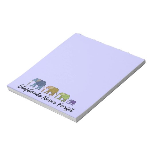 Elefanten vergessen Notepad nie. Notizblock (Rotiert)