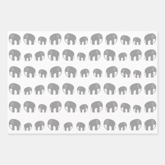 Elefanten wackeln Papierblätter Geschenkpapier Set (Vorderseite 2)