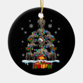 Elefanten Weihnachtsbaum Elephant Lover Tier wird Keramik Ornament (Vorne)