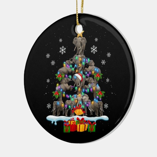 Elefanten Weihnachtsbaum Elephant Lover Tier wird Keramik Ornament (Links)