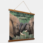 Elefanten zusammen wandteppich mit holzrahmen (Gewinkelt)