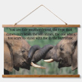 Elefanten zusammenhalten, die sich gegenseitig Stä Wandteppich Mit Holzrahmen (Vorne)