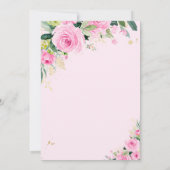 Elefantenantrieb mit Babydusche Einladung Rosa Ros (Rückseite)