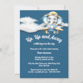 Elefantenbaby Dusche Blue Pilot Flugzeug Einladung (Vorderseite)