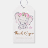 Elefantenbaby Dusche Danke Geschenkanhänger (Vorderseite)