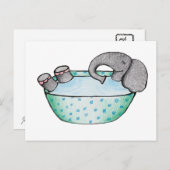 Elefantenbad Postkarte (Vorne/Hinten)