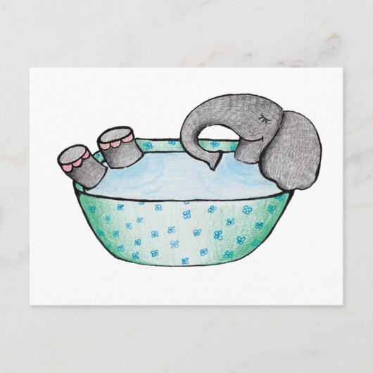 Elefantenbad Postkarte (Vorderseite)