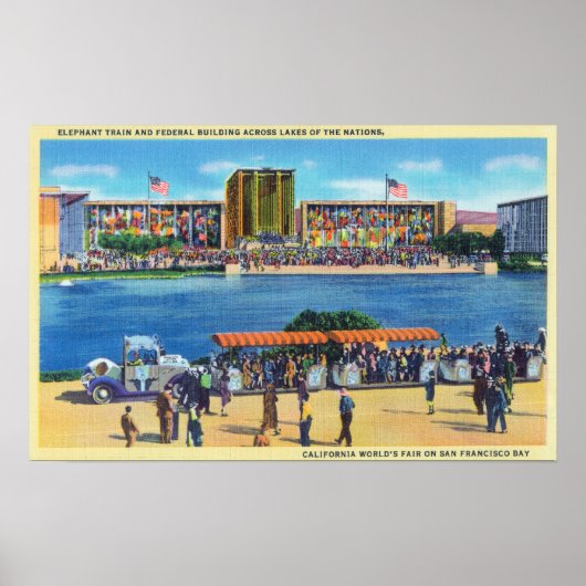 Elefantenbahn und Bundesstaatliche Bldg, CA World  Poster (Vorne)