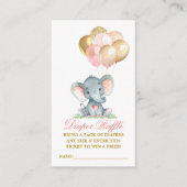 Elefantenballons Aquarellfarbe Rosa Windelklammer Begleitkarte (Vorderseite)